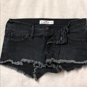 Black denim shorts